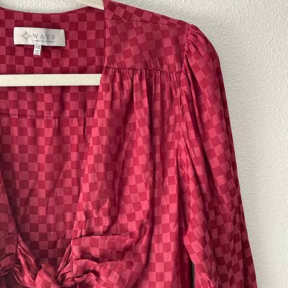 48• WAYF Long Sleeve Peplum Tie Front Blouse XS - Picture 5 of 10